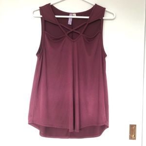 Francesca’s | Maroon Flowy Tank